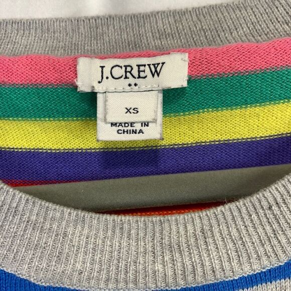 J Crew Fine Knit Multi-Colour Striped Top - Picture 3 of 6